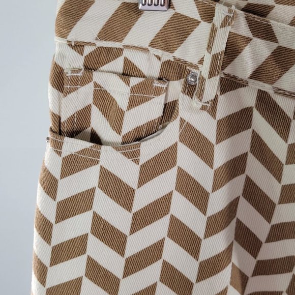 PACSUN brown chevron low rise straight leg jeans Sz 25 NEW - Picture 7 of 13
